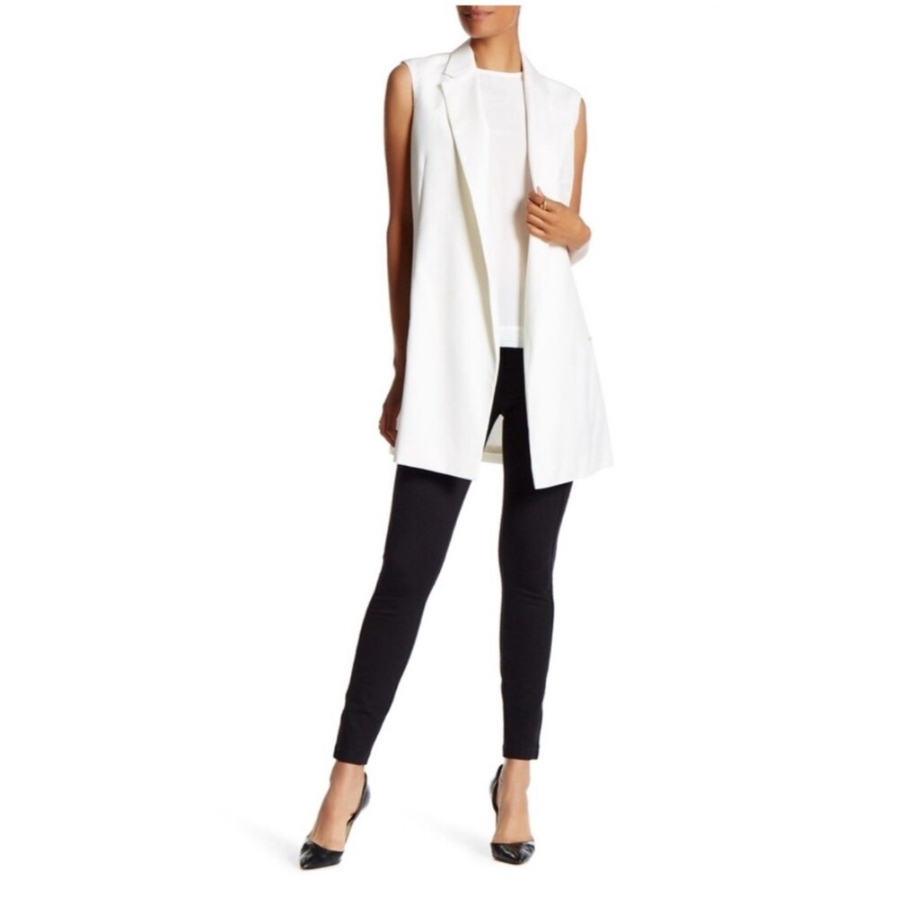 Quiet Luxury structured longline blazer Vest Neutral  Old Money Natural fiber  6